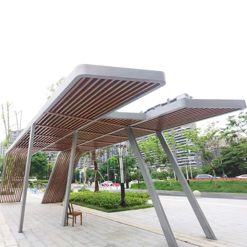 Composite material imitation wood pergola