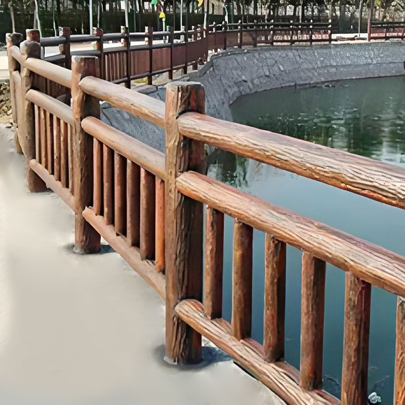 Imitation wood bridge guardrail