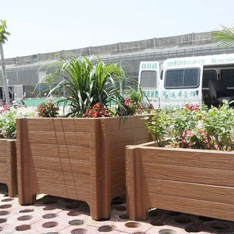 Imitation wood flower box guardrail