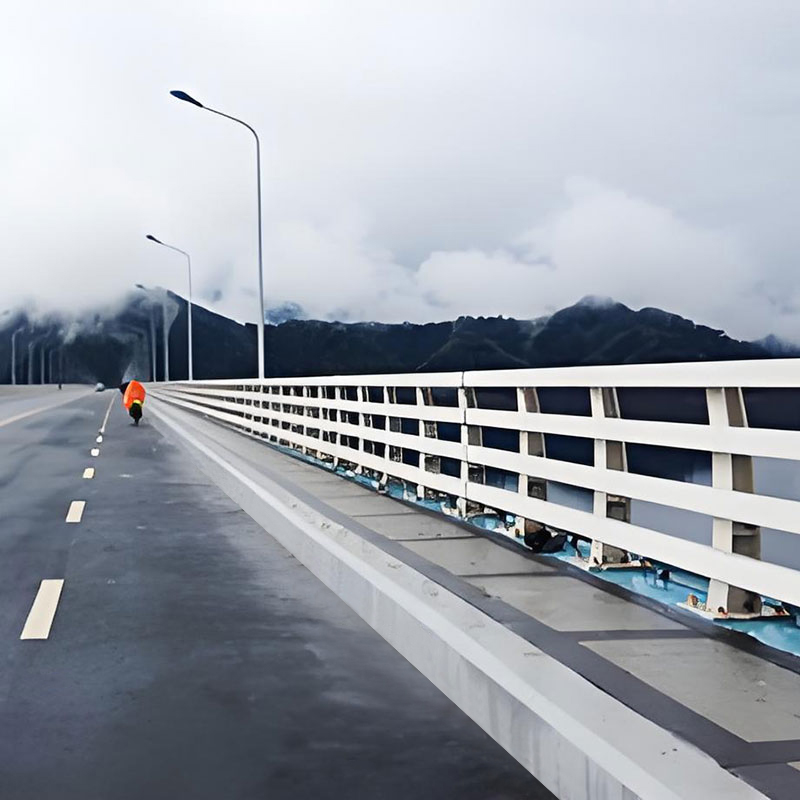 Metal bridge guardrail